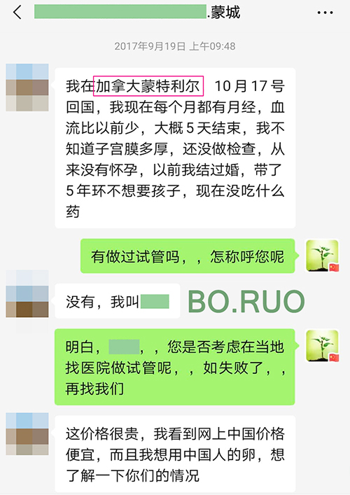 加拿大借卵试管 - 客户在线沟通